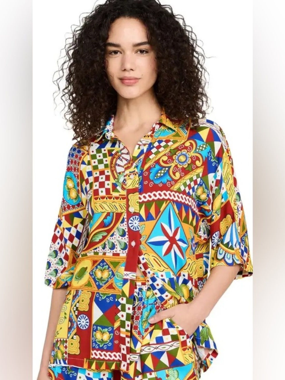Seven Wonders Venus Shirt,Button Down Shirt, Women’s Size Medium, Phaedra Design